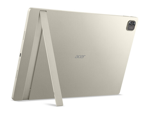 Az Iconia A16 hátulja, a rugóállvánnyal. (Kép forrása: Acer)