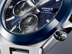 Az új Edifice modellek esetében a lünetta színe tökéletesen illeszkedik a számlaphoz. A képen a Casio Edifice EFS-S650D-2A modell lünettájának közeli képe. (Kép forrása: Casio) 