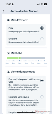 Kaszálás üzemmód