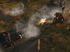Egy kép, amelyen több mecha látható az Iron Harvest című játékból, amely jelenleg a Steam-en kapható.