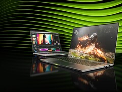 RTX 50 sorozatú GPU-kkal felszerelt laptopok promóciós képe. (Kép forrása: Nvidia)
