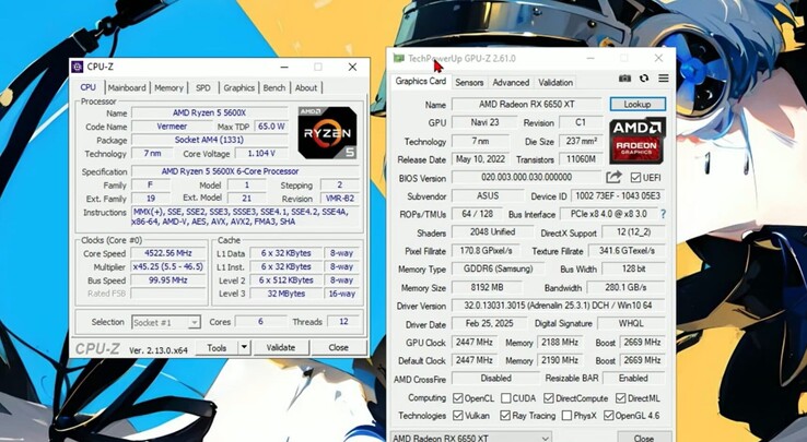 Ryzen 5 5600X és Radeon RX 6650 XT tesztrendszer a PS5-emulátor teljesítménytesztjeihez