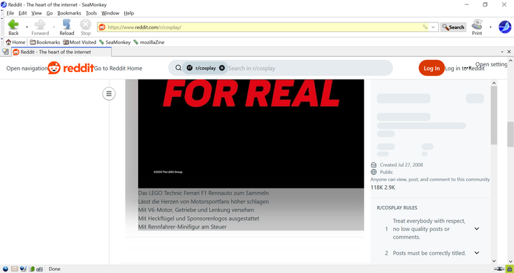 2.53.22-es verzió: A Reddit gombok és a több képet tartalmazó hozzászólások szörnyen néznek ki (Kép forrása: Pillanatkép - Notebookcheck)