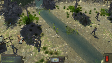 Egy kép, amely az Atom RPG: Post-apocalyptic indie game című játék egyik csatáját ábrázolja.