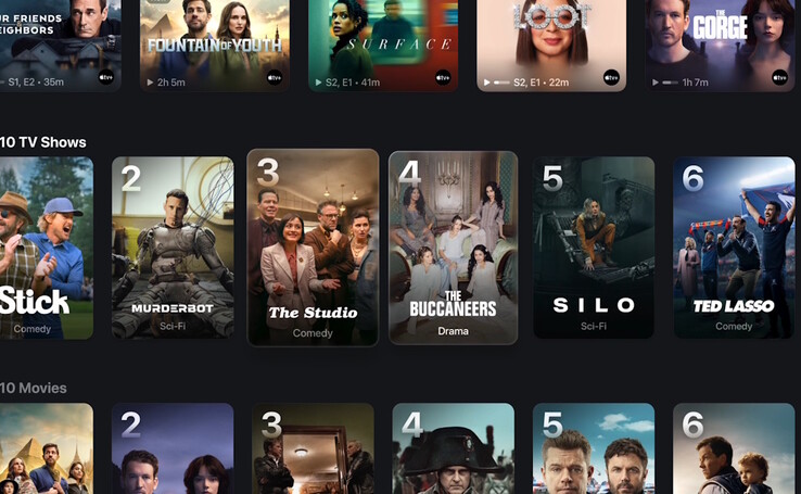 Apple a tvOS 26 új plakátképekkel mutatja be a műsorokat és filmeket. (Kép forrása: Apple)