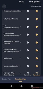 A Standard és a Premium verzió közötti különbségek.