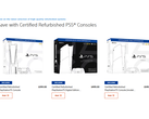 A Sony Certified Refurbished PlayStation 5 konzolok képernyőfelvétele a PlayStation Directen
