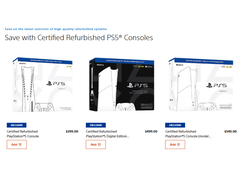 A Sony Certified Refurbished PlayStation 5 konzolok képernyőfelvétele a PlayStation Directen
