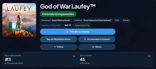 Megjelent a God of War Laufey előrendelési helyezése a PlayStation Store-ban