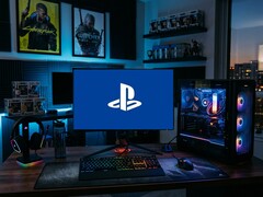 PlayStation logó a játék PC monitoron