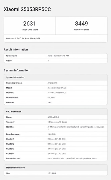 Xiaomi Pad 7S Pro a Geekbench-en