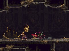 Egy kép, amelyen a Bűnbánó és egy ellenség látható a Blasphemous 2-ben.