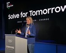 Kirsty Coventry, a NOB elnöke beszédet mond a Samsung Solve for Tomorrow globális nagyköveti kinevezési ceremóniáján