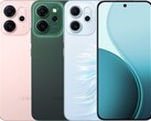 Az Oppo Reno14 F fényes rózsaszín, világító zöld és opálzöld színválasztékban kapható (Kép forrása: Oppo)