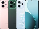 Az Oppo Reno14 F fényes rózsaszín, világító zöld és opálzöld színválasztékban kapható (Kép forrása: Oppo)