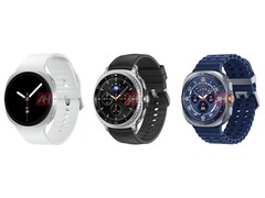 A Galaxy Watch8 (balra), a Galaxy Watch8 Classic (középen) és a Galxy Watch Ultra 2025 (jobbra) nem hivatalos renderei. (Kép forrása: Android Headlines)
