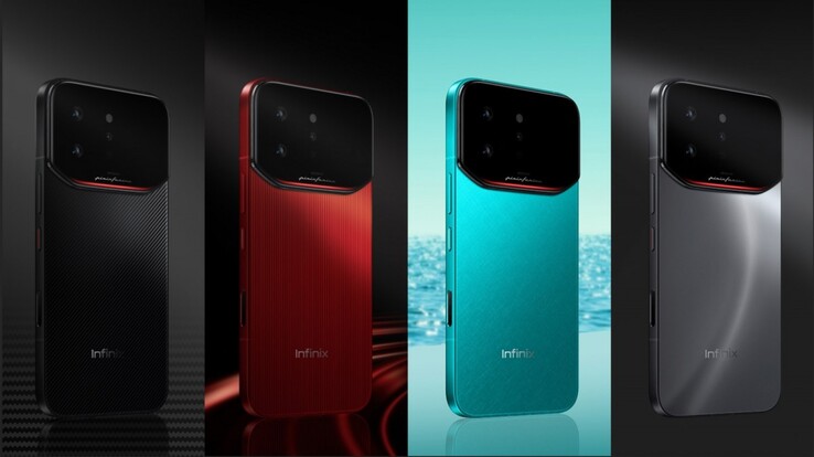 Az Infinix Note 60 Ultra Torino Black, Monza Red, Amalfi Blue és Roma Silver színekben kapható