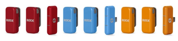 A Røde Wireless Micro piros, kék és narancssárga színben. (Kép forrása: Røde)