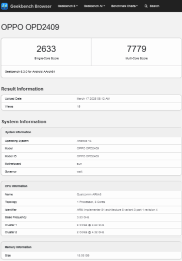...miközben az "Oppo Pad 4 Pro" felkerült a Geekbench-re. (Forrás: 3C via MySmartPrice, Geekbench)