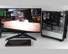 Egy olcsó játék PC Intel Arc A380 és Nvidia RTX 3060 processzorral, amelyen Cyberpunk 2077 fut a Lossless Scaling használatával a dual-GPU-s képkocka generáláshoz, FPS számlálókkal a képernyőn (Kép forrása: ETA PRIME via YouTube)