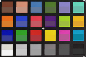 ColorChecker shot. Original colors are displayed in the lower half of each square.