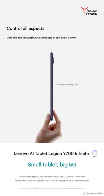 A Legion Y700 Infinite tablet vastagsága (gépi fordítás)