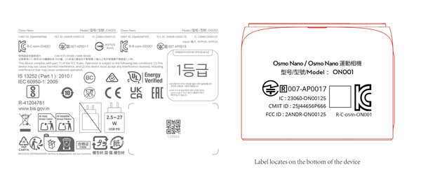 Úgy tűnik, hogy az Osmo Nano visszatér ahhoz a formai tényezőhöz, amelyet a DJI az Action 2-vel fedezett fel. (Kép forrása: FCC)