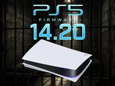 A PS5 konzol jailbreakjéről és a 14.20-as firmware-ről szóló banner látható