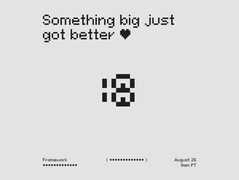  Keret bejelentés teaser az emotikon balra fordítva, hogy felfedje a 18-as számot