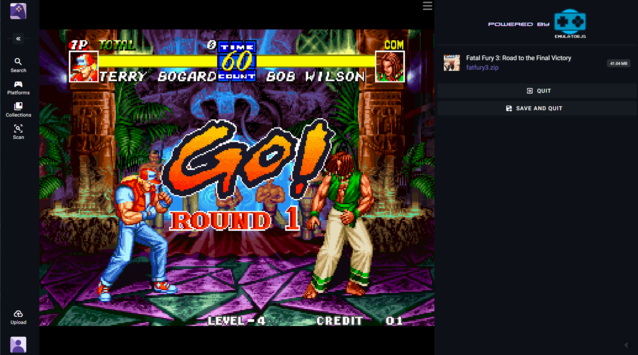 Fatal Fury 3 a Neo Geo-n egy böngészőben futó Fatal Fury 3. A Neo Geo egy kis finomhangolást igényelt, de jól működik (Kép forrása: Notebookcheck)