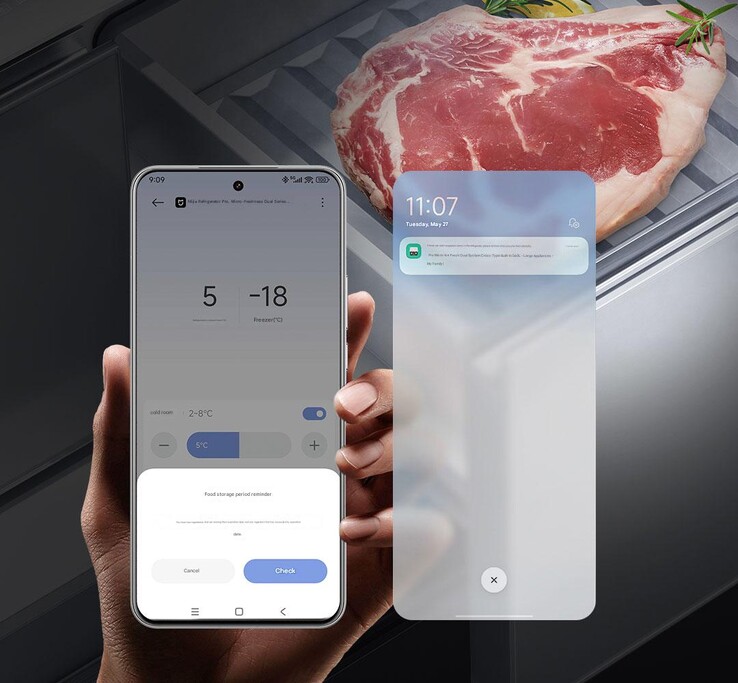 A Xiaomi Mijia Refrigerator Pro a Xiaomi alkalmazáson keresztül vezérelhető. (Kép forrása: Xiaomi)