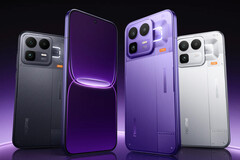 A Realme Neo8 165 Hz-es Samsung OLED kijelzővel jelenik meg Cyber Purple, Origin White és Mecha Gray színválasztékban (Kép forrása: Realme)