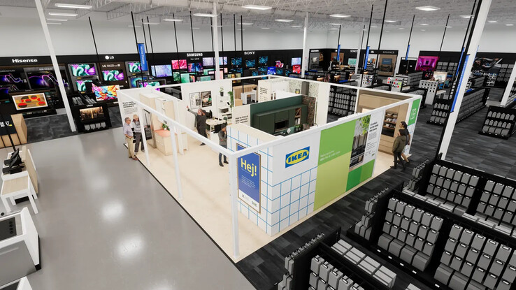 Az új IKEA shop-in-shop makettje a Best Buyban. (Kép forrása: IKEA)