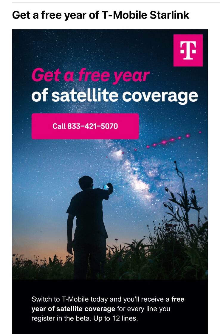 A T-Mobile ingyenes Starlink műholdas lefedettségi ajánlata