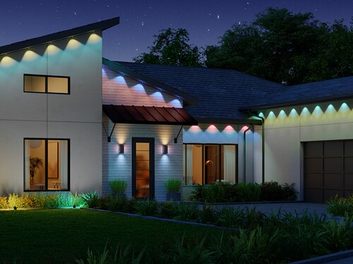 A Govee Permanent Outdoor Lights 2 Pro több világítási zónával ábrázolva