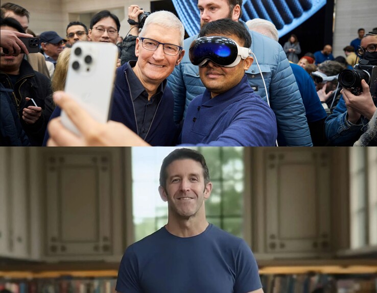 Tim Cook (fent), John Ternus (lent).