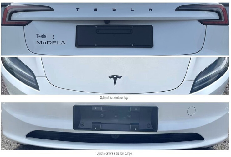 Tesla Model 3 frissítés az elülső kamera utólagos felszerelésével.