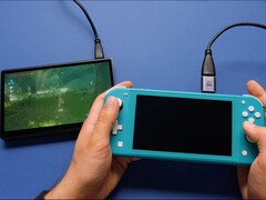Egy módosított Nintendo Switch Lite játékmenetet ad ki HDMI-n keresztül egy külső kijelzőre (Kép forrása: Taki II via YouTube)