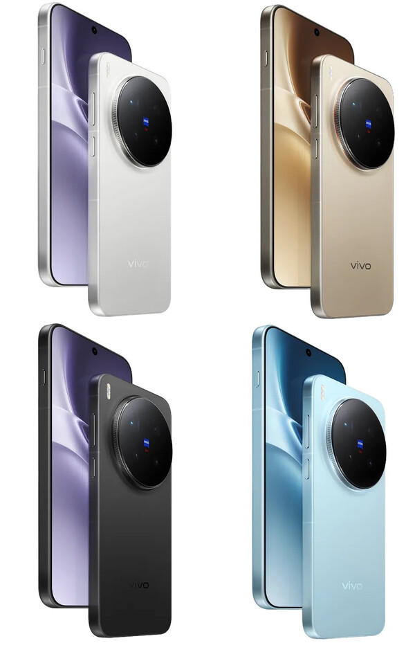 A Vivo X300 Pro a négy pletykált globális megjelenési színben. (Kép forrása: Vivo)