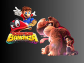 Donkey Kong Bananza artwork egy 3D-s Marióval (Kép forrása: Nintendo of America szerkesztéssel)