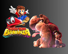 Donkey Kong Bananza artwork egy 3D-s Marióval (Kép forrása: Nintendo of America szerkesztéssel)