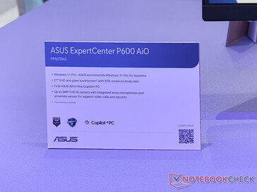 Az Asus ExpertCenter P600 AiO főbb jellemzői (Kép forrása: Notebookcheck)