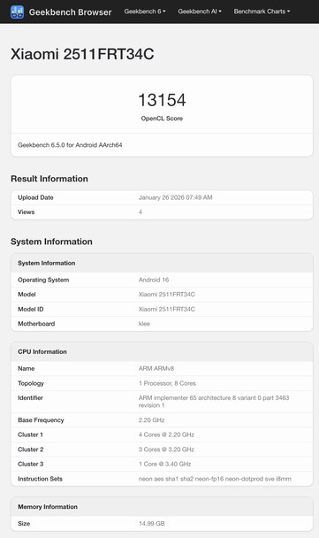 (Kép forrása: Geekbench)