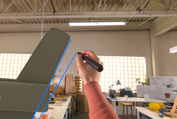 A 3D-s világokkal való interakcióhoz mostantól olyan kiegészítők is támogatottak, mint a Logitech Muse térbeli toll. (Kép forrása: Apple)