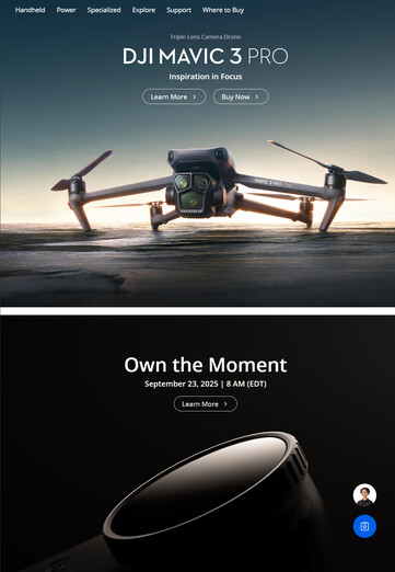 Ezzel szemben a DJI amerikai honlapja nem. (Kép forrása: DJI)