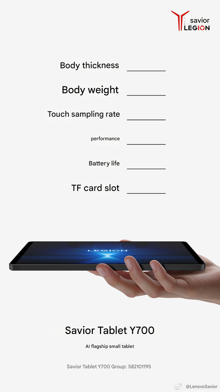 A Lenovo megosztja, hogy a Legion Tab Gen 4 TF-kártya foglalattal rendelkezik majd (Kép forrása: Lenovo - gépi fordítás)