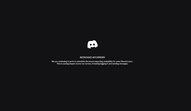 A Discord megnövelte az API hibaképernyőt.