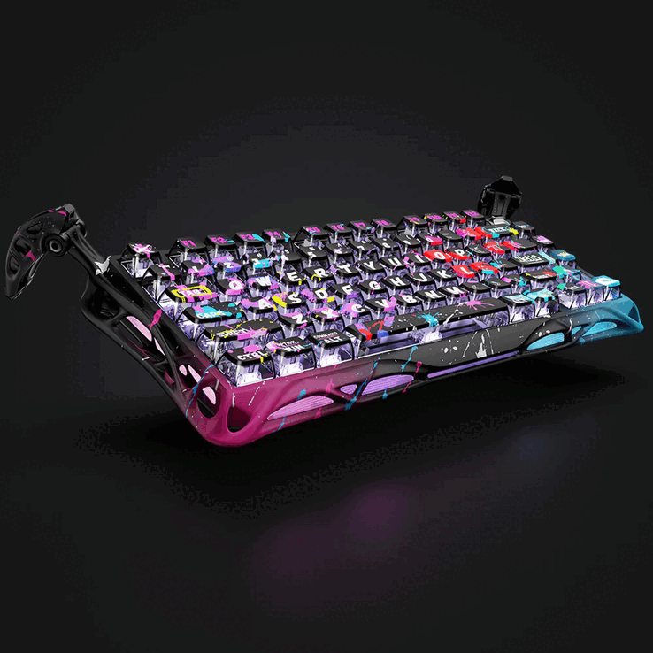A Gravastar Mercury V75 Pro Neon Graffiti Edition 8000 Hz-es vezetékes lekérdezéssel és 0,125 ms válaszidővel rendelkezik (Kép forrása: Gravastar)