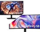 Samsung Odyssey G8 (fent) és ViewFinity S8 (lent).