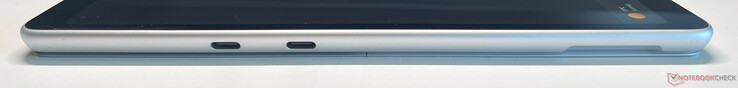 Balra: 2x USB-C 4.0 Thunderbolt 4 (40 GBit/s, DisplayPort 2.1, Power Delivery 3.0)